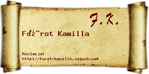 Fürst Kamilla névjegykártya